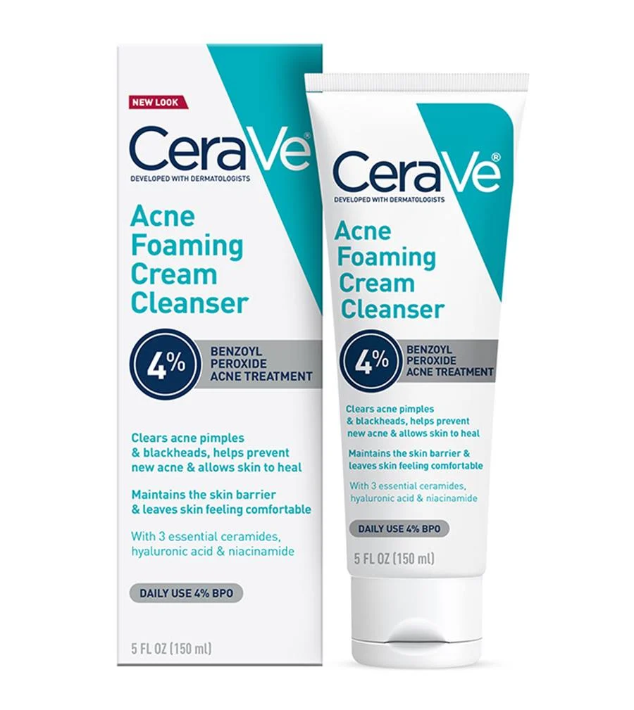 CeraVe Acne Foaming Cream Cleanser with 4% Benzoyl Peroxide 150ml